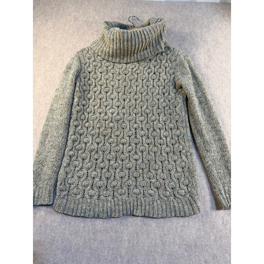 Moon & Madison Grey Textured Knit Turtleneck Sweater Womens XS Flecked Pullover